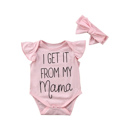 Canrulo 2PCS Newborn Baby Girls Flying Sleeve Letters Romper and Bow Headband Summer Clothes Outfits Pink 6-12 Months
Canrulo 2PCS Newborn Baby Girls Flying Sleeve Letters Romper and Bow Headband Summer Clothes Outfits Pink 6-12 Months