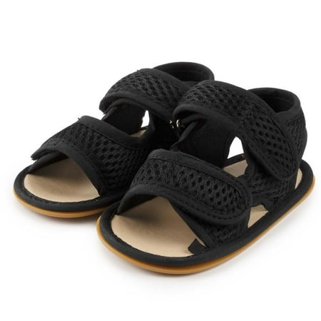 Toyella Baby Summer Mesh Fabric Breathable Soft Soled Walking Shoes Black 11cm