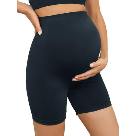 Maternity Leggings Biker Shorts Dark Grey M
