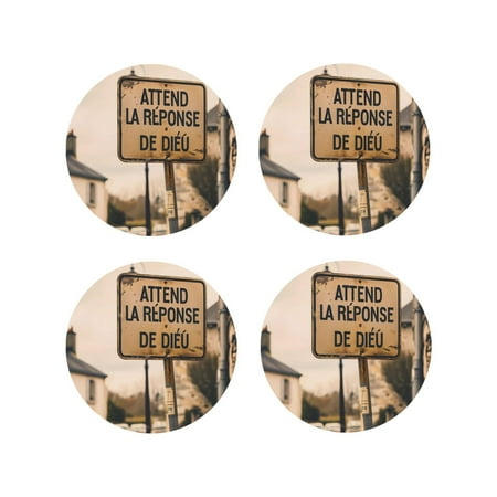 Leather Coasters Set of 4 - Rustic French Signpost Lightweight Non-Slip Drink Coasters for Desk Anti-Scalding Desk Cup Coasters for Office Table Decor Round Shape
Leather Coasters Set of 4 - Rustic French Signpost Lightweight Non-Slip Drink Coasters for Desk Anti-Scalding Desk Cup Coasters for Office Table Decor Round Shape