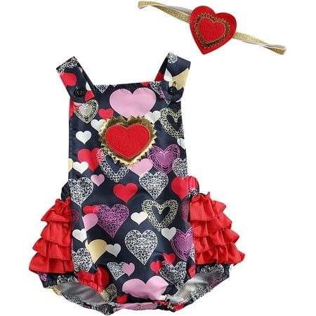 DanceeMangoos Baby Girls Valentine s Day Outfits Love Heart Print Ruffle Romper Bodysuit with Headband Set
DanceeMangoos Baby Girls Valentine s Day Outfits Love Heart Print Ruffle Romper Bodysuit with Headband Set