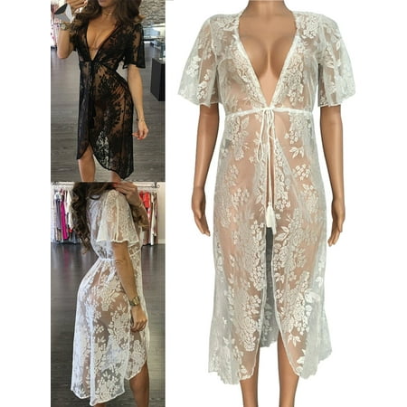 Sixtyshades Women Sexy Lace Lingerie Open Front Babydoll Nightwear Lace Chemise Sleepwear Sheer Mesh Robe Cover Up (M White)_
Sixtyshades Women Sexy Lace Lingerie Open Front Babydoll Nightwear Lace Chemise Sleepwear Sheer Mesh Robe Cover Up (M White)_