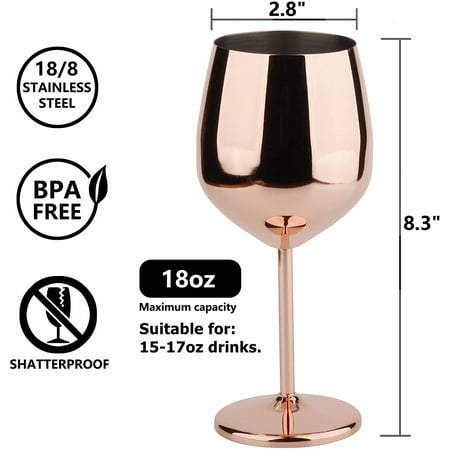 Arora Stainless Steel Wine Glass 18oz - Set of 2 Black - 3.6 D x 8.3 H (851036)
Arora Stainless Steel Wine Glass 18oz - Set of 2 Black - 3.6 D x 8.3 H (851036)