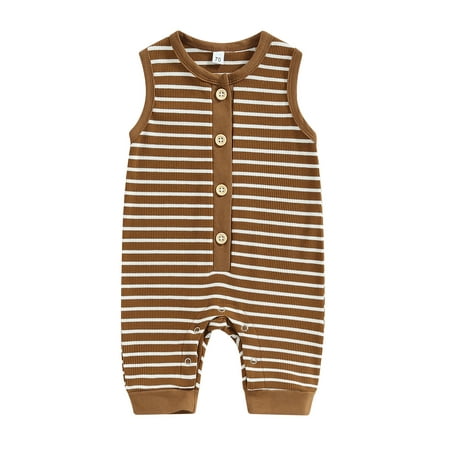 Infant Baby Girls Boys Romper Stripe Sleeveless Crew Neck Buttons Snap Closure Jumpsuits Summer Newborn Bodysuits
Infant Baby Girls Boys Romper Stripe Sleeveless Crew Neck Buttons Snap Closure Jumpsuits Summer Newborn Bodysuits