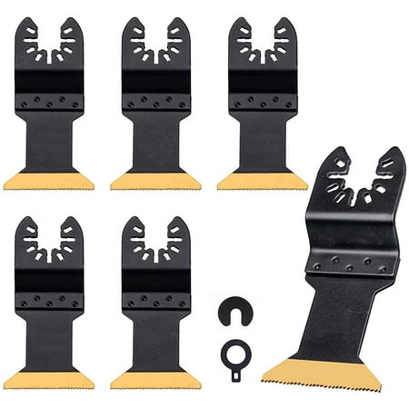 6Pcs Multitool Blades Titanium Coated Sharp Oscillating Saw Blades Quick Release Oscillating Blades Fast Cutting Saw Blades with 2Pcs Adapter for Wood Plastic Metal Cutting
6Pcs Multitool Blades Titanium Coated Sharp Oscillating Saw Blades Quick Release Oscillating Blades Fast Cutting Saw Blades with 2Pcs Adapter for Wood Plastic Metal Cutting