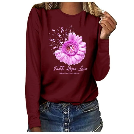 Women Sweatshirt Hoodie Top Printting Casual Long Sleeve Sweatshirts Coat Ladies Round-neck Pullover Blouse Red 3X-Large