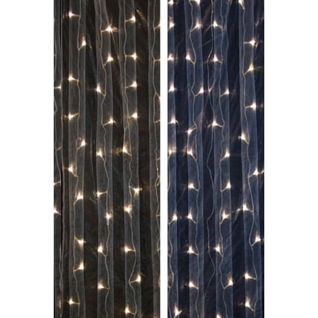 2 Pieces of LED Light Curtain 5 ft x 7 ft Dual Color Warm & Cool White LEDs