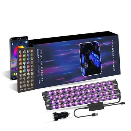 

WSBDENLK Clearance Home Decor Multi-Color Remote Control Light Kit for Led Interior Lights with App Control 4 Car Music Sync Led Light Bars Flash Picks