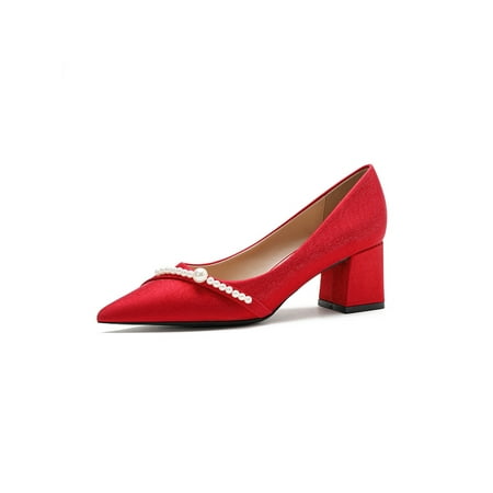 Tenmix Womens Pumps Slip On Wedding Shoes Pointed Toe Dress Pump Chunky Block Mid Heels Women Anti-Slip Fashion Heeled Shoe Red 7.5
Tenmix Womens Pumps Slip On Wedding Shoes Pointed Toe Dress Pump Chunky Block Mid Heels Women Anti-Slip Fashion Heeled Shoe Red 7.5