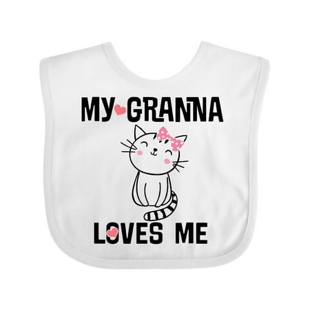 Inktastic Granna Loves Me Girl Kitty Gift Baby Girl Bib