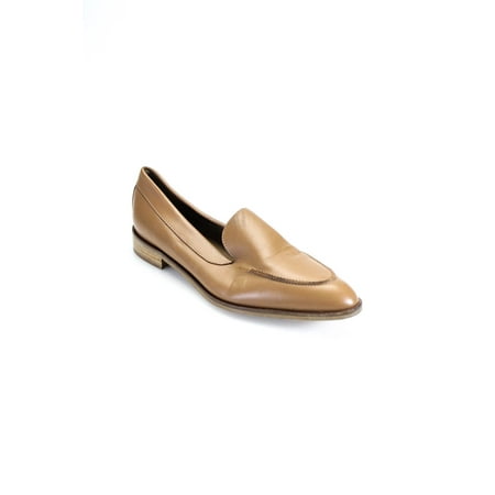 Everlane Womens Leather Wooden Outsole Loafers Beige 8.5