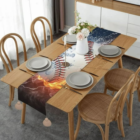 Baseball Table Runner Imitation Linen Table Runner With Khaki Tassels For Party And Dining Room 14 x 60
Baseball Table Runner Imitation Linen Table Runner With Khaki Tassels For Party And Dining Room 14 x 60