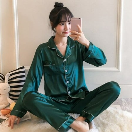 PIKADINGNIS New Home Clothes for Girl Solid Long Pyjamas Turn-down Collar Women Sleepwear Lingerie Femme Silk Pajamas Set 4XL 5XL
PIKADINGNIS New Home Clothes for Girl Solid Long Pyjamas Turn-down Collar Women Sleepwear Lingerie Femme Silk Pajamas Set 4XL 5XL