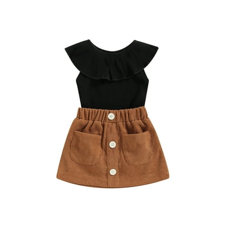 KelaJuan Baby Girls Summer Outfit Sets Sleeveless Ruffle Collar Romper + Solid Color Button Skirt
KelaJuan Baby Girls Summer Outfit Sets Sleeveless Ruffle Collar Romper + Solid Color Button Skirt