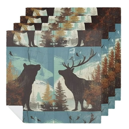Facannap Bear Deer Woods Cloth Napkins Polyester Reusable Machine Washable Fabric for Events Farmhouse Party Dining Table Decor 2 PCS
Facannap Bear Deer Woods Cloth Napkins Polyester Reusable Machine Washable Fabric for Events Farmhouse Party Dining Table Decor 2 PCS