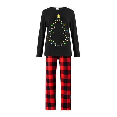 TSEXIEFOOFU Matching Christmas Pajamas for Family Long Sleeve Tree Print Tops + Plaid Pants Set
TSEXIEFOOFU Matching Christmas Pajamas for Family Long Sleeve Tree Print Tops + Plaid Pants Set