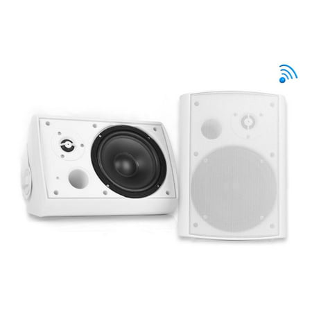 Pyle Pdwr61btwt Speaker System - 60 W Rms - Wall Mountable - Wireless Speaker (s) - White - 80 Hz - 20 Khz - Surround Sound - Bluetooth - Wireless Audio Stream, Water Proof, Stain (pdwr61btwt)