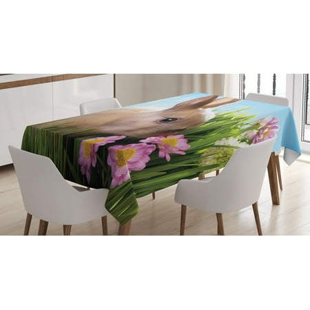 Easter Tablecloth Easter Themed Rabbit Photography Small Animal in Tall Grass with Spring Flowers Rectangular Table Cover for Dining Room Kitchen Decor 52 X 70 Multicolor by Ambesonne
Easter Tablecloth Easter Themed Rabbit Photography Small Animal in Tall Grass with Spring Flowers Rectangular Table Cover for Dining Room Kitchen Decor 52 X 70 Multicolor by Ambesonne