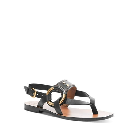 CHLOE Womens Black Logo Ring And Strap Design Adjustable Strap Studded Demi Square Toe Block Heel Buckle Leather Thong Sandals 35
CHLOE Womens Black Logo Ring And Strap Design Adjustable Strap Studded Demi Square Toe Block Heel Buckle Leather Thong Sandals 35