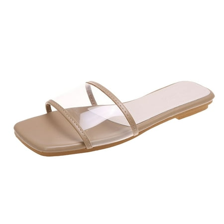 Slippers For Women Ladies Fashion Summer Transparent Pvc Flat Bottom Square Head Slippers
Slippers For Women Ladies Fashion Summer Transparent Pvc Flat Bottom Square Head Slippers