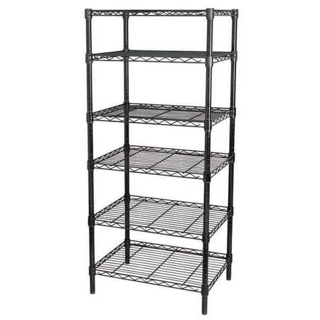 ZoroSelect Wire Shelving Unit 18 D x 48 W x 74 H 6 Shelves Black