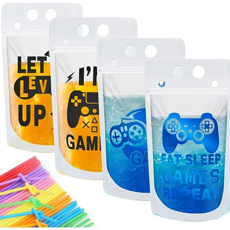 20 Pcs Video Game Drink Pouch Cups with 20 Straws Plastic Drink Pouches Clear Zipper Bags Gaming Party Cups Reusable Drink Pouches Game on Birthday Party Decorations Birthday Gift
20 Pcs Video Game Drink Pouch Cups with 20 Straws Plastic Drink Pouches Clear Zipper Bags Gaming Party Cups Reusable Drink Pouches Game on Birthday Party Decorations Birthday Gift