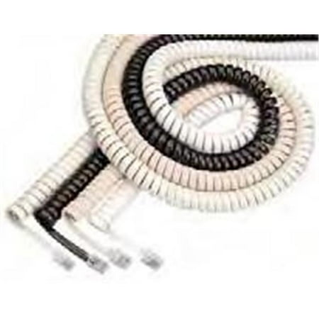 Curley Cord L-H4DU-12-FB Handset Cord - Matte Black- 12 ft.
