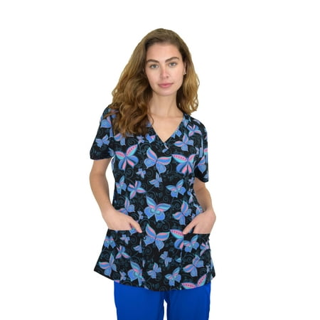 Womens Medical Nursing Print Scrub Uniform Top GT Performance-Paisley Ethnic Butterfly-Small
Womens Medical Nursing Print Scrub Uniform Top GT Performance-Paisley Ethnic Butterfly-Small