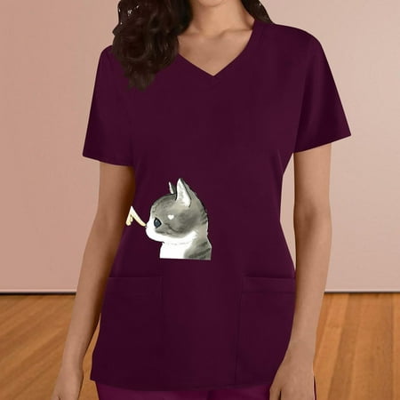 Gaecuw Scrub Tops Women Plus Size Print Tops With Pockets Blouses Short Sleeve T Shirts Regular Fit Pullover Tees T-Shirts Cat Print Tops V Neck Blouses Casual T Shirts Pullover Tops Summer Tees Tops
Gaecuw Scrub Tops Women Plus Size Print Tops With Pockets Blouses Short Sleeve T Shirts Regular Fit Pullover Tees T-Shirts Cat Print Tops V Neck Blouses Casual T Shirts Pullover Tops Summer Tees Tops