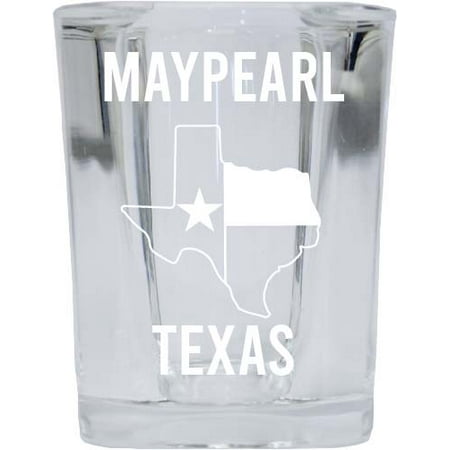 Maypearl Texas Souvenir Laser Etched 2 Ounce Square Shot Glass Texas State Flag Design