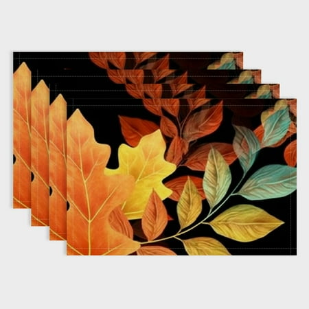 Pratyus 4pcs Leaves Indoor Outdoor Linen Table Placemat Set for Birthday Parties And Home Decoration 18x12in 
Pratyus 4pcs Leaves Indoor Outdoor Linen Table Placemat Set for Birthday Parties And Home Decoration 18x12in