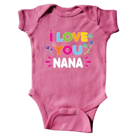 Inktastic I Love You Nana with Flowers Gift Baby Girl Bodysuit