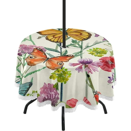 SKYSONIC Butterfly Round Tablecloth 60 Waterproof Outdoor Tablecloth with Umbrella Hole and Zipper for Kitchen Dining Picnic Party Home Decor
SKYSONIC Butterfly Round Tablecloth 60 Waterproof Outdoor Tablecloth with Umbrella Hole and Zipper for Kitchen Dining Picnic Party Home Decor