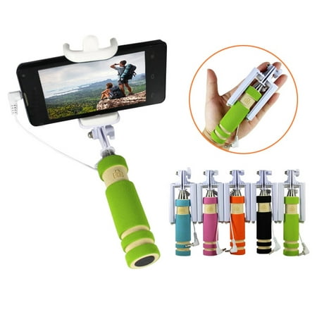 Foldable All-in-One Selfie Stick Mini Monopod - Green