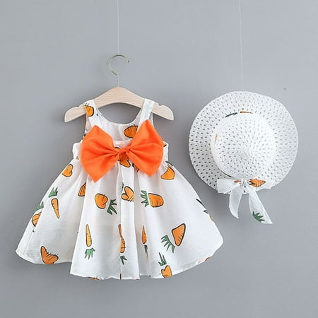 Tking Fashion Toddler Baby Girls Fruit Carrots Print Bow Princess Dress Casual Clothes Hat Orange 70
Tking Fashion Toddler Baby Girls Fruit Carrots Print Bow Princess Dress Casual Clothes Hat Orange 70