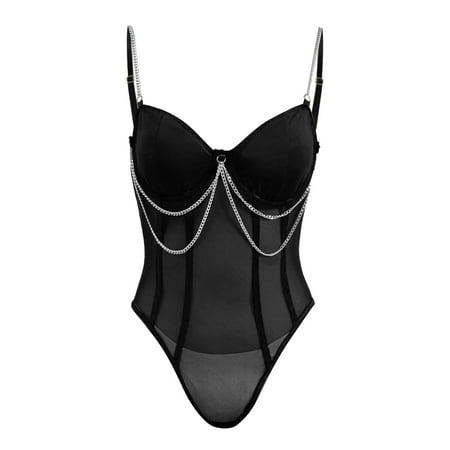 Aayomet Womens Lingerie Women s Lace Mesh See Through Top Fashion Trend Street Metal Chain Design Bodysuit Black S
Aayomet Womens Lingerie Women s Lace Mesh See Through Top Fashion Trend Street Metal Chain Design Bodysuit Black S