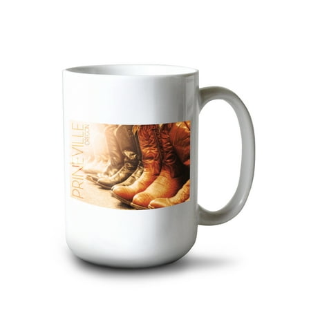 15 fl oz Ceramic Mug Prineville Oregon Cowboy Boots Dishwasher & Microwave Safe