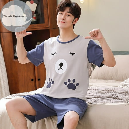 QWZNDZGR Summer Knitted Cotton Short Sleeved Men s Pajamas Sets Male Pajama Set Letter Pajama For Men Sleepwear Suit Homewear Size xXXXL
QWZNDZGR Summer Knitted Cotton Short Sleeved Men s Pajamas Sets Male Pajama Set Letter Pajama For Men Sleepwear Suit Homewear Size xXXXL