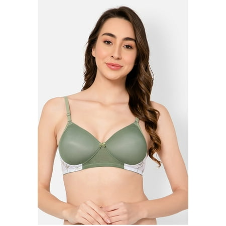 Clovia Padded Non-Wired Full Cup Multiway T-shirt Bra in Mint Green