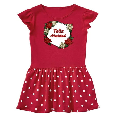 Inktastic Feliz Navidad Poinsettia Gift Baby Girl Dress