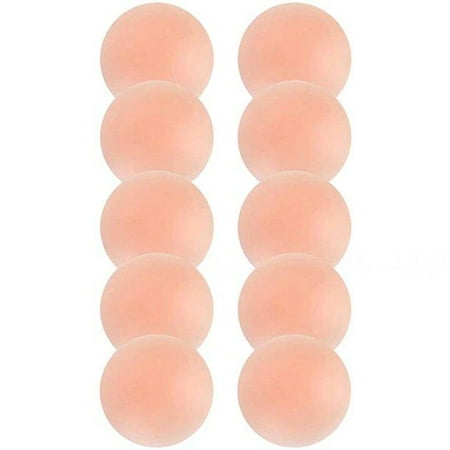 Bellaven 5 Pairs Nippleless Cover Pasties Women Reusable Adhesive Silicone Nipple Round