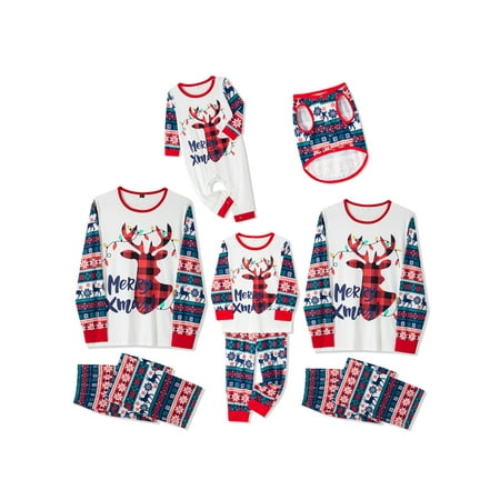 Nokpsedcb Christmas Pajamas for Family Long Sleeve Round Neck Elk Print Tops + Trousers Suit Sleepwear Homewear Blue 3-4 Years
Nokpsedcb Christmas Pajamas for Family Long Sleeve Round Neck Elk Print Tops + Trousers Suit Sleepwear Homewear Blue 3-4 Years