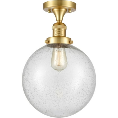 Satin Gold Tone Semi Flush 10 Wide Steel/Cast Brass/Glass Medium Base LED 1 Light Fixture
Satin Gold Tone Semi Flush 10 Wide Steel/Cast Brass/Glass Medium Base LED 1 Light Fixture
