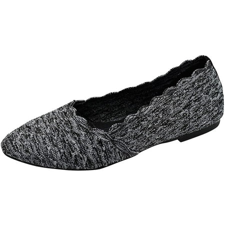 Skechers Women s Cleo-Honeycomb Ballet Flat Black/Charcoal 10 m US