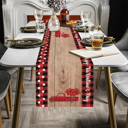 VBXOAE Valentine s Day Table Runner 13x70 Inch Table Runner Valentine s Day Party Table Runner Decoration