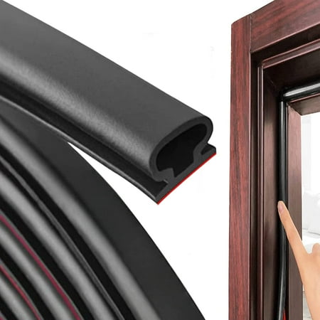 Black D-Shape Self-Adhesive Rubber Weather Stripping Door Seal Strip for Large Gaps Insulation and Soundproofing - 40 Ft
Black D-Shape Self-Adhesive Rubber Weather Stripping Door Seal Strip for Large Gaps Insulation and Soundproofing - 40 Ft