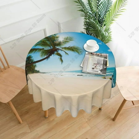 Tropical Palm Leaves and Flower Round Tablecloth Resistant Water-Proof Circular Table Cover Decorative for Kitchen Dining Picnic
Tropical Palm Leaves and Flower Round Tablecloth Resistant Water-Proof Circular Table Cover Decorative for Kitchen Dining Picnic