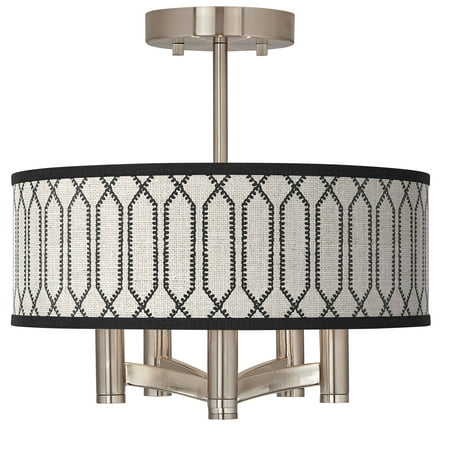 Giclee Glow Rustic Chic Ava 5-Light Nickel Ceiling Light