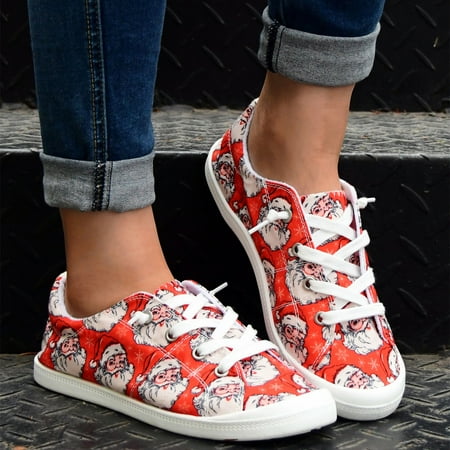 TALKVE Christmas Ladies Shoes Christmas Print Color Print Casual Shoes Fashion Soft Sole Non Slip Casual Shoes
TALKVE Christmas Ladies Shoes Christmas Print Color Print Casual Shoes Fashion Soft Sole Non Slip Casual Shoes