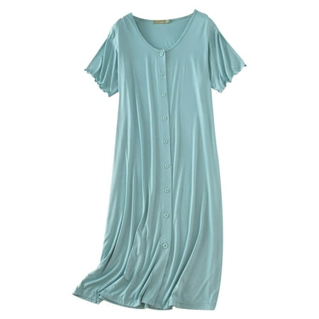 LOEL Women s Pajama Dress Plus Stretch Loose Housecoat Short Sleeve Homewear Nightgown
LOEL Women s Pajama Dress Plus Stretch Loose Housecoat Short Sleeve Homewear Nightgown